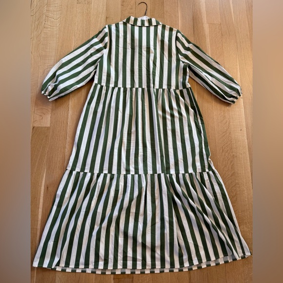 Rachel Zoe Green and White Striped Midi Dress - Picture 6 of 7